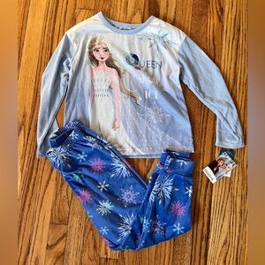 Disney Frozen Elsa Light Blue Kids Pajama Set Sz 6x NWT
